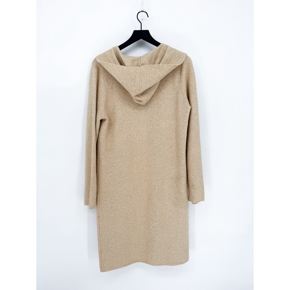 NWT Mystree Minimalist Neutral Longline Knit Hooded Open Cardigan Large - Picture 6 of 11
